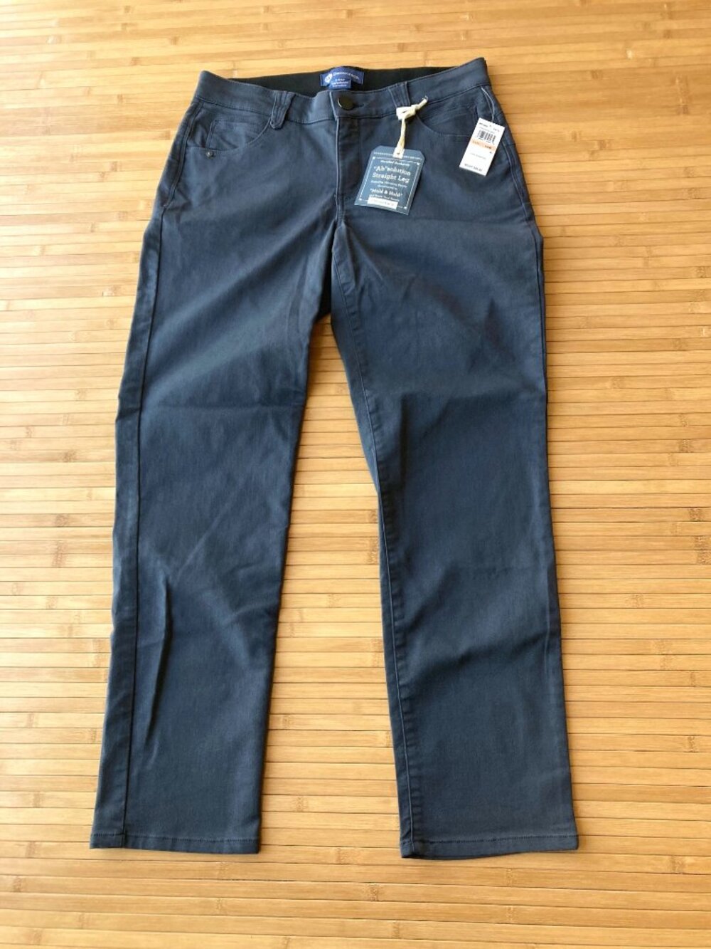 Democracy Ab Solution Booty Lift Straight Leg Jeans Womens 14W Pewter NWT